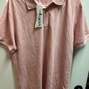 Atforna womens Pink Polo Shirt  size L/ NWT 970